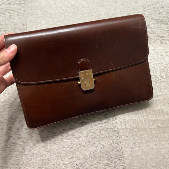 Vintage Beltrami Authentic Italian Leather Envelope Clutch Made in Italy - Picture 2 of 7